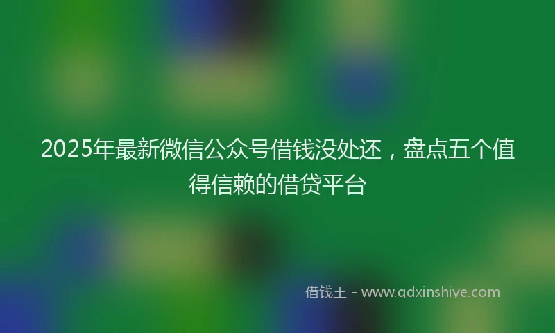 2025年最新微信公众号借钱没处还，盘点五个值得信赖的借贷平台