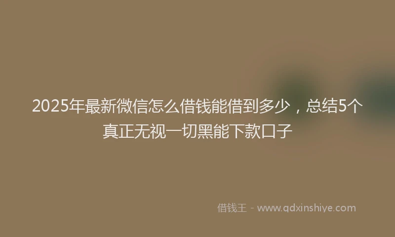 2025年最新微信怎么借钱能借到多少，总结5个真正无视一切黑能下款口子