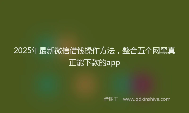 2025年最新微信借钱操作方法，整合五个网黑真正能下款的app