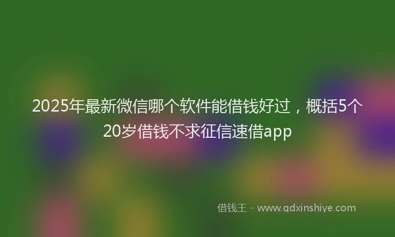 2025年最新微信哪个软件能借钱好过，概括5个20岁借钱不求征信速借app