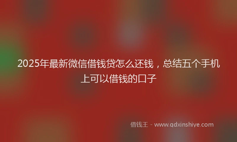 2025年最新微信借钱贷怎么还钱，总结五个手机上可以借钱的口子