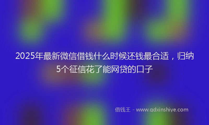 2025年最新微信借钱什么时候还钱最合适，归纳5个征信花了能网贷的口子