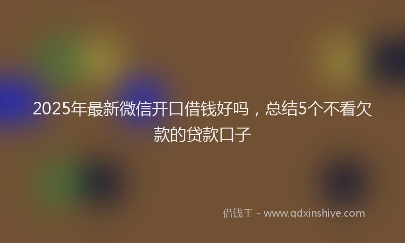 2025年最新微信开口借钱好吗，总结5个不看欠款的贷款口子