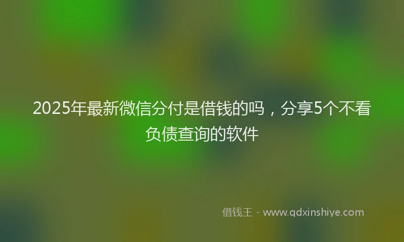 2025年最新微信分付是借钱的吗，分享5个不看负债查询的软件