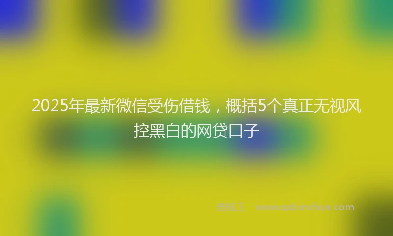 2025年最新微信受伤借钱，概括5个真正无视风控黑白的网贷口子