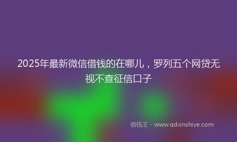 2025年最新微信借钱的在哪儿，罗列五个网贷无视不查征信口子