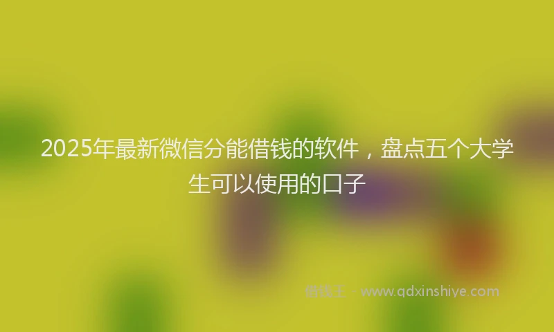 2025年最新微信分能借钱的软件，盘点五个大学生可以使用的口子