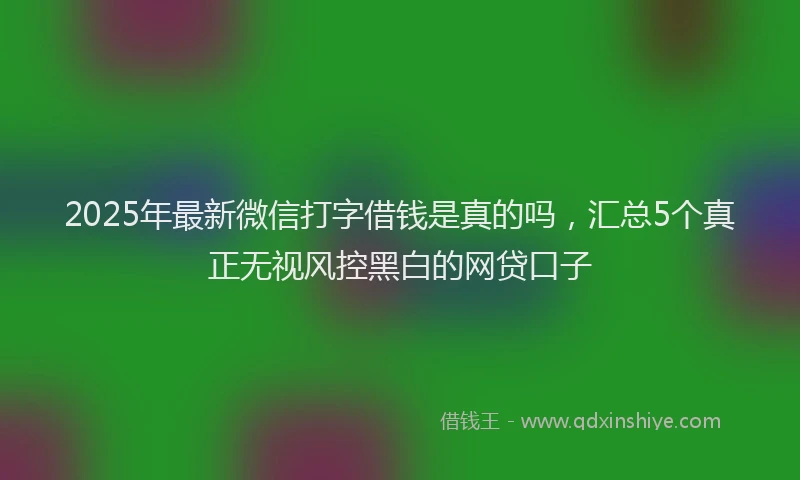 2025年最新微信打字借钱是真的吗，汇总5个真正无视风控黑白的网贷口子