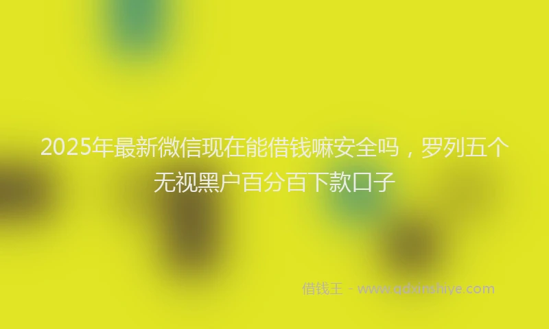 2025年最新微信现在能借钱嘛安全吗，罗列五个无视黑户百分百下款口子