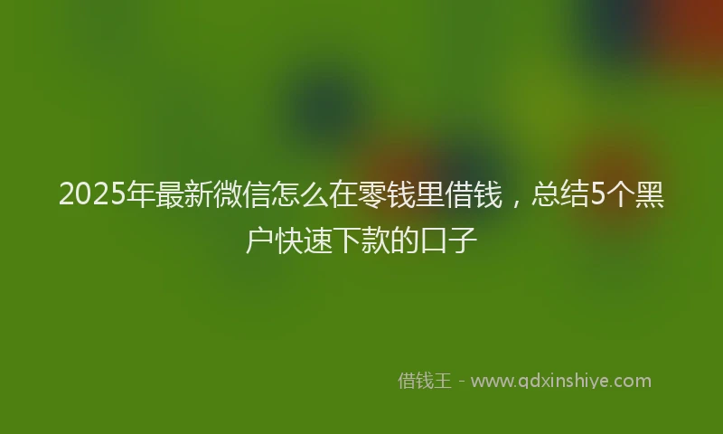 2025年最新微信怎么在零钱里借钱，总结5个黑户快速下款的口子