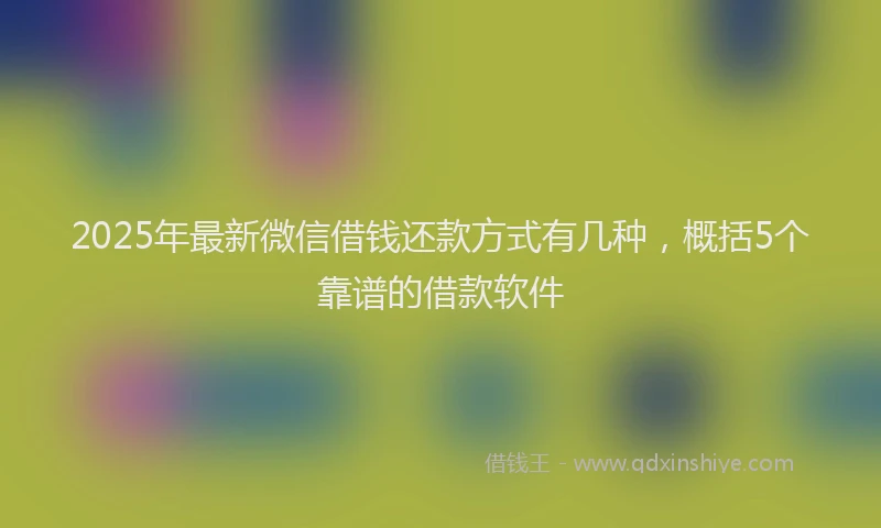 2025年最新微信借钱还款方式有几种，概括5个靠谱的借款软件