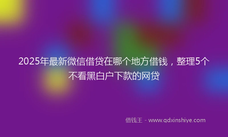 2025年最新微信借贷在哪个地方借钱，整理5个不看黑白户下款的网贷