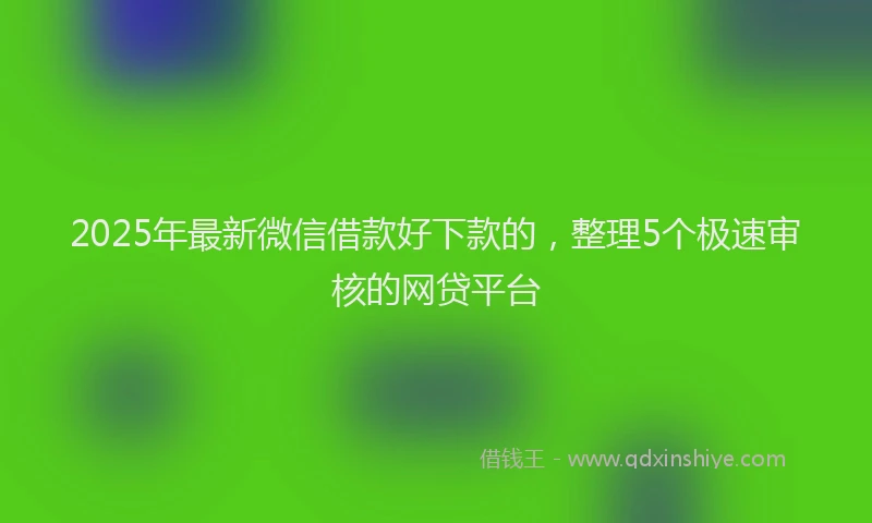 2025年最新微信借款好下款的，整理5个极速审核的网贷平台