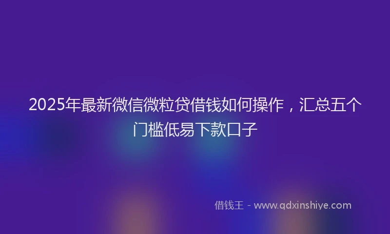 2025年最新微信微粒贷借钱如何操作，汇总五个门槛低易下款口子