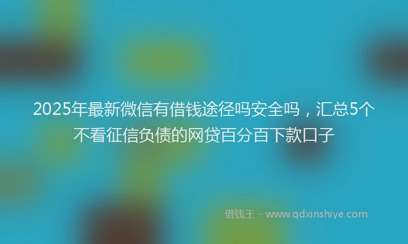 2025年最新微信有借钱途径吗安全吗，汇总5个不看征信负债的网贷百分百下款口子