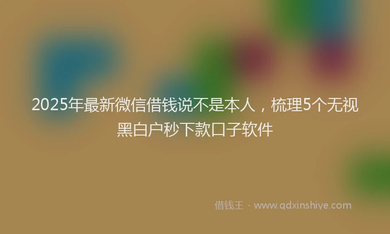 2025年最新微信借钱说不是本人，梳理5个无视黑白户秒下款口子软件