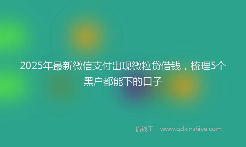 2025年最新微信支付出现微粒贷借钱，梳理5个黑户都能下的口子