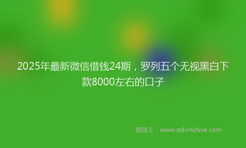 2025年最新微信借钱24期，罗列五个无视黑白下款8000左右的口子