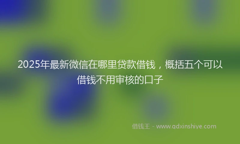 2025年最新微信在哪里贷款借钱，概括五个可以借钱不用审核的口子