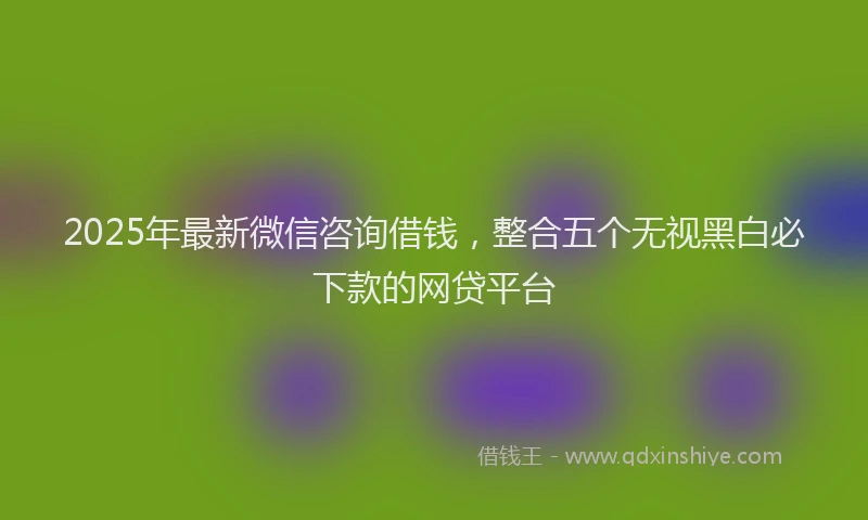 2025年最新微信咨询借钱，整合五个无视黑白必下款的网贷平台