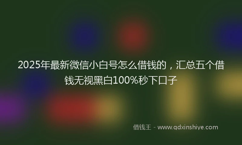 2025年最新微信小白号怎么借钱的，汇总五个借钱无视黑白100%秒下口子