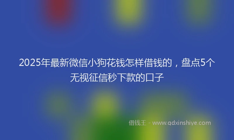 2025年最新微信小狗花钱怎样借钱的，盘点5个无视征信秒下款的口子
