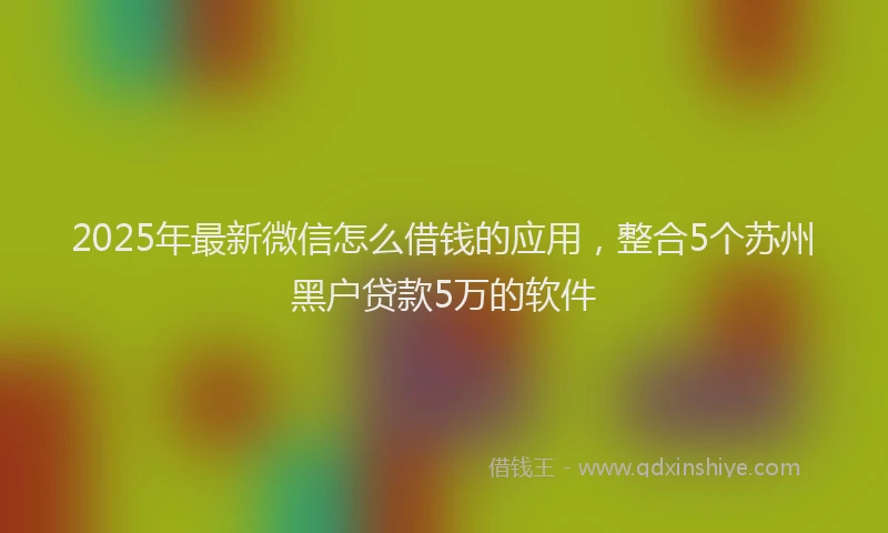 2025年最新微信怎么借钱的应用，整合5个苏州黑户贷款5万的软件