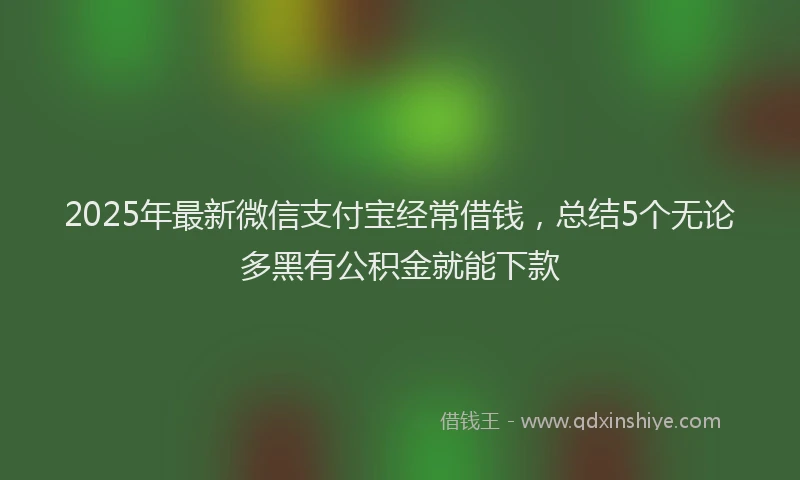2025年最新微信支付宝经常借钱，总结5个无论多黑有公积金就能下款