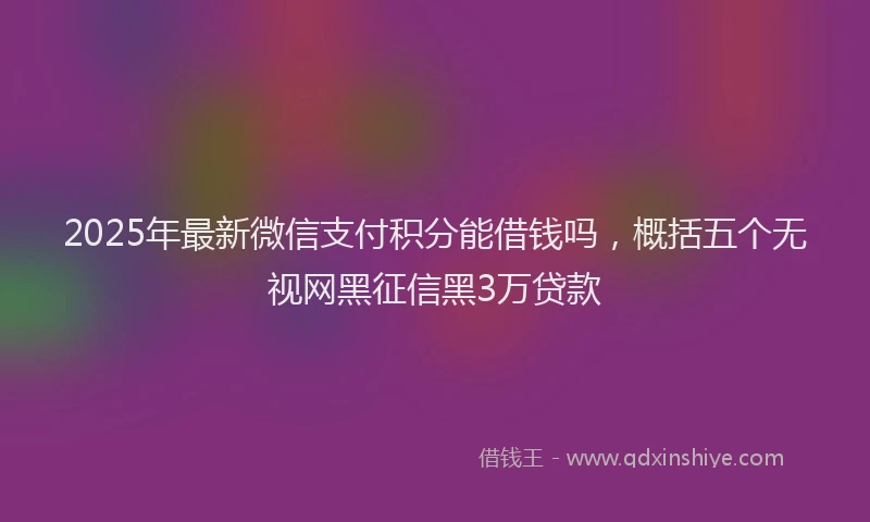 2025年最新微信支付积分能借钱吗，概括五个无视网黑征信黑3万贷款