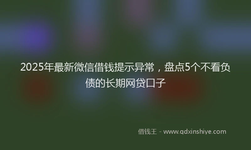 2025年最新微信借钱提示异常，盘点5个不看负债的长期网贷口子