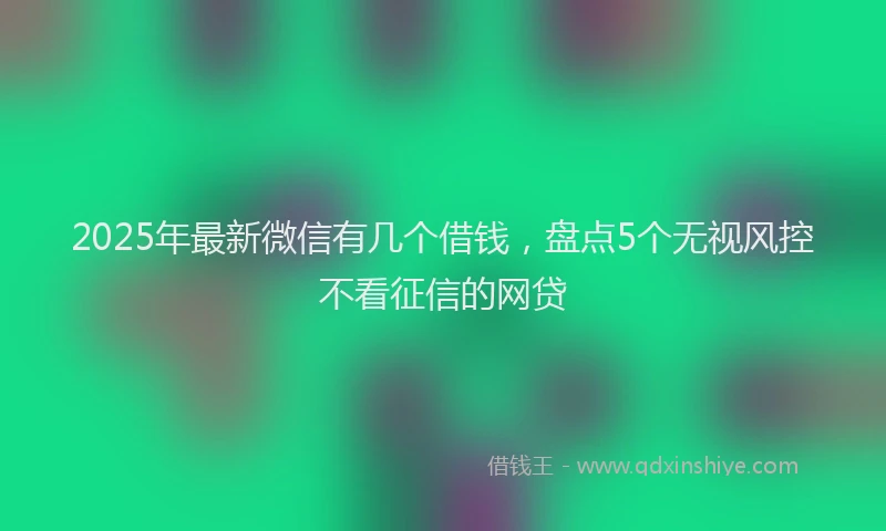 2025年最新微信有几个借钱，盘点5个无视风控不看征信的网贷