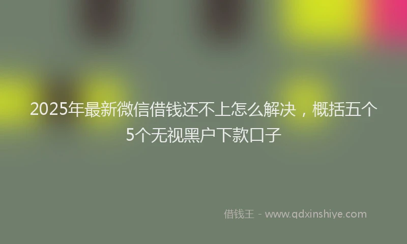 2025年最新微信借钱还不上怎么解决，概括五个5个无视黑户下款口子