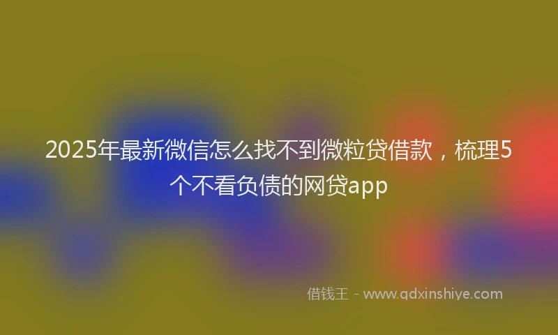 2025年最新微信怎么找不到微粒贷借款，梳理5个不看负债的网贷app