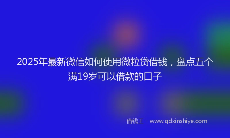2025年最新微信如何使用微粒贷借钱，盘点五个满19岁可以借款的口子
