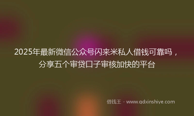 2025年最新微信公众号闪来米私人借钱可靠吗，分享五个审贷口子审核加快的平台