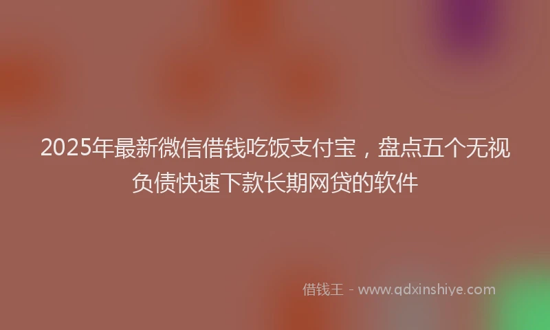 2025年最新微信借钱吃饭支付宝，盘点五个无视负债快速下款长期网贷的软件
