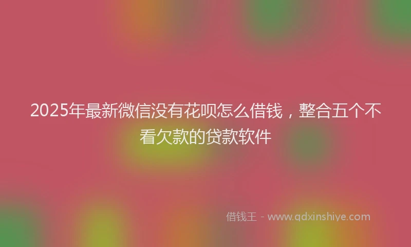 2025年最新微信没有花呗怎么借钱，整合五个不看欠款的贷款软件