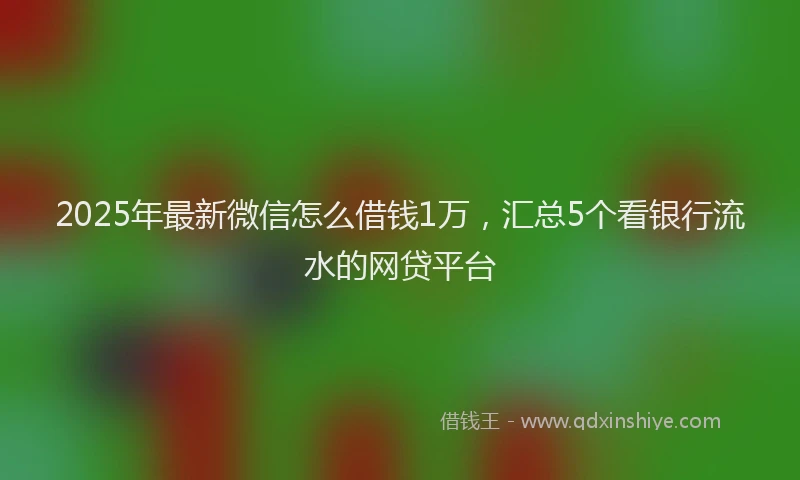 2025年最新微信怎么借钱1万，汇总5个看银行流水的网贷平台