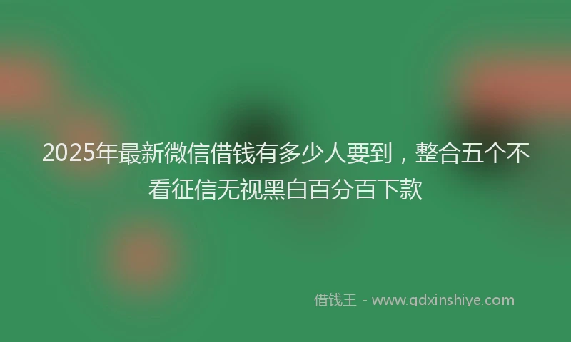 2025年最新微信借钱有多少人要到，整合五个不看征信无视黑白百分百下款