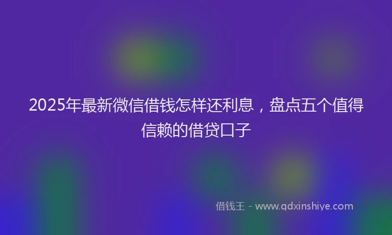 2025年最新微信借钱怎样还利息，盘点五个值得信赖的借贷口子