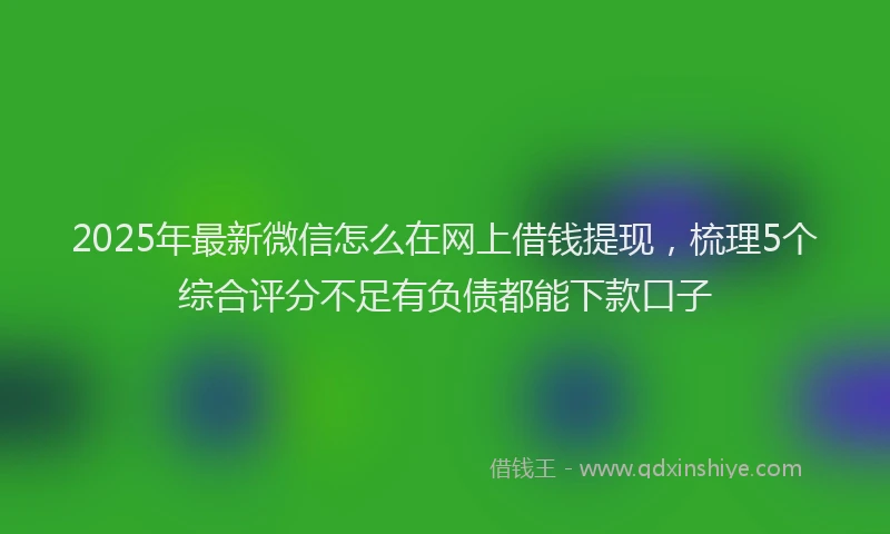 2025年最新微信怎么在网上借钱提现，梳理5个综合评分不足有负债都能下款口子