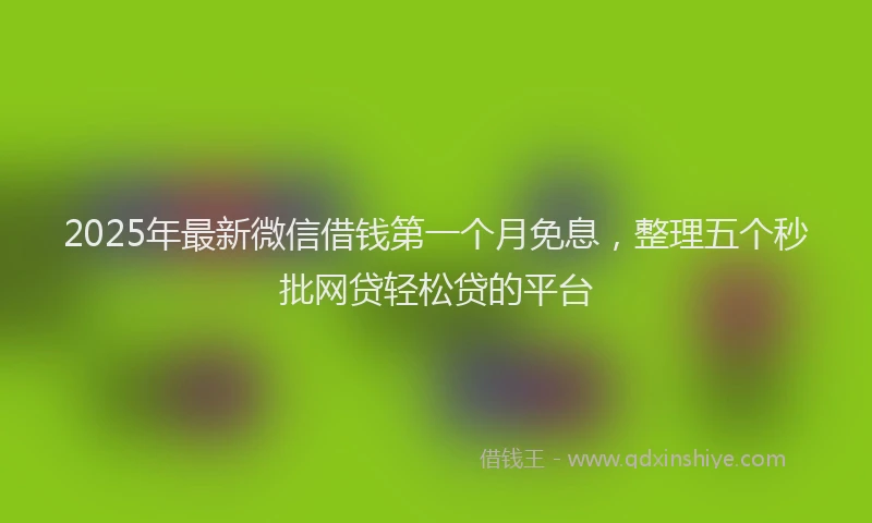 2025年最新微信借钱第一个月免息，整理五个秒批网贷轻松贷的平台