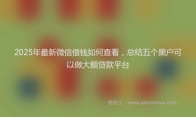 2025年最新微信借钱如何查看，总结五个黑户可以做大额贷款平台