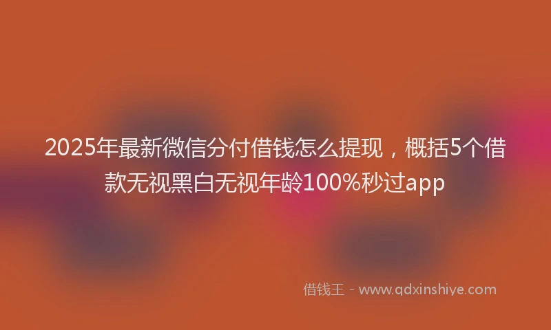 2025年最新微信分付借钱怎么提现，概括5个借款无视黑白无视年龄100%秒过app