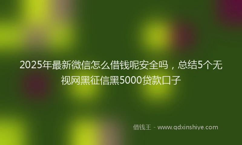 2025年最新微信怎么借钱呢安全吗，总结5个无视网黑征信黑5000贷款口子
