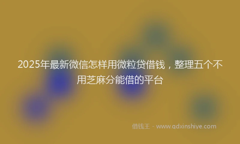 2025年最新微信怎样用微粒贷借钱，整理五个不用芝麻分能借的平台