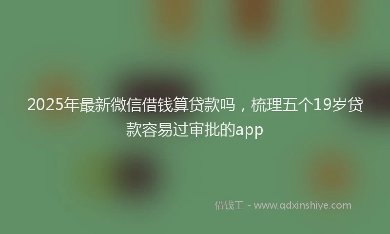2025年最新微信借钱算贷款吗，梳理五个19岁贷款容易过审批的app