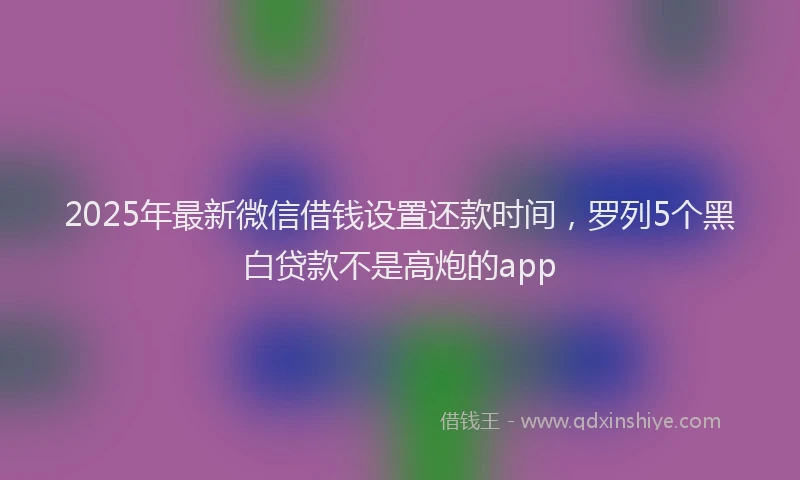 2025年最新微信借钱设置还款时间，罗列5个黑白贷款不是高炮的app