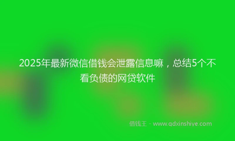 2025年最新微信借钱会泄露信息嘛，总结5个不看负债的网贷软件