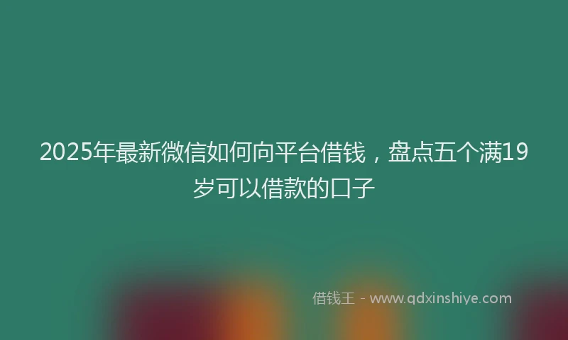 2025年最新微信如何向平台借钱，盘点五个满19岁可以借款的口子